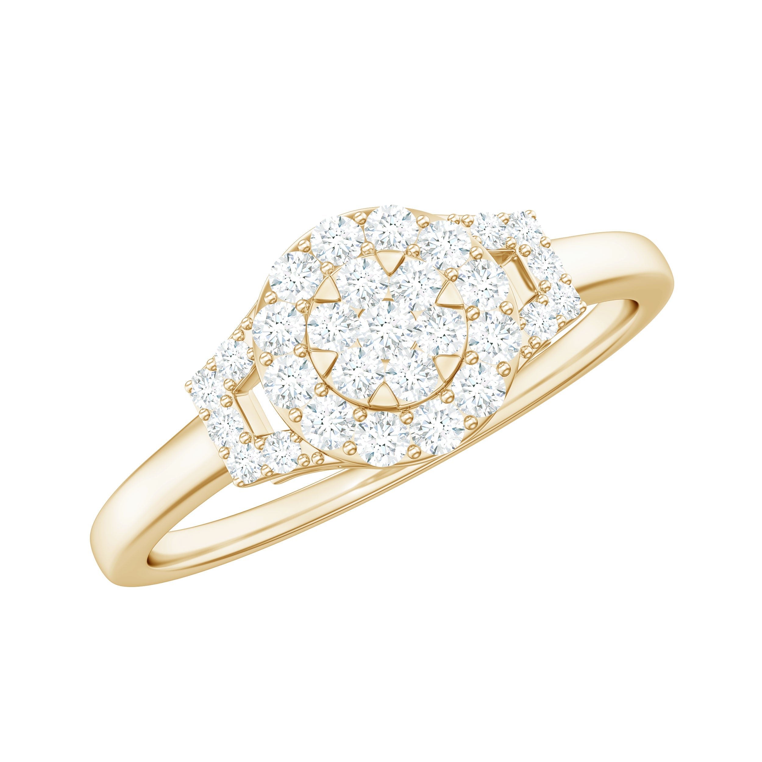 Real Diamond Engagement Ring with Halo | Rings | Wiccan Center