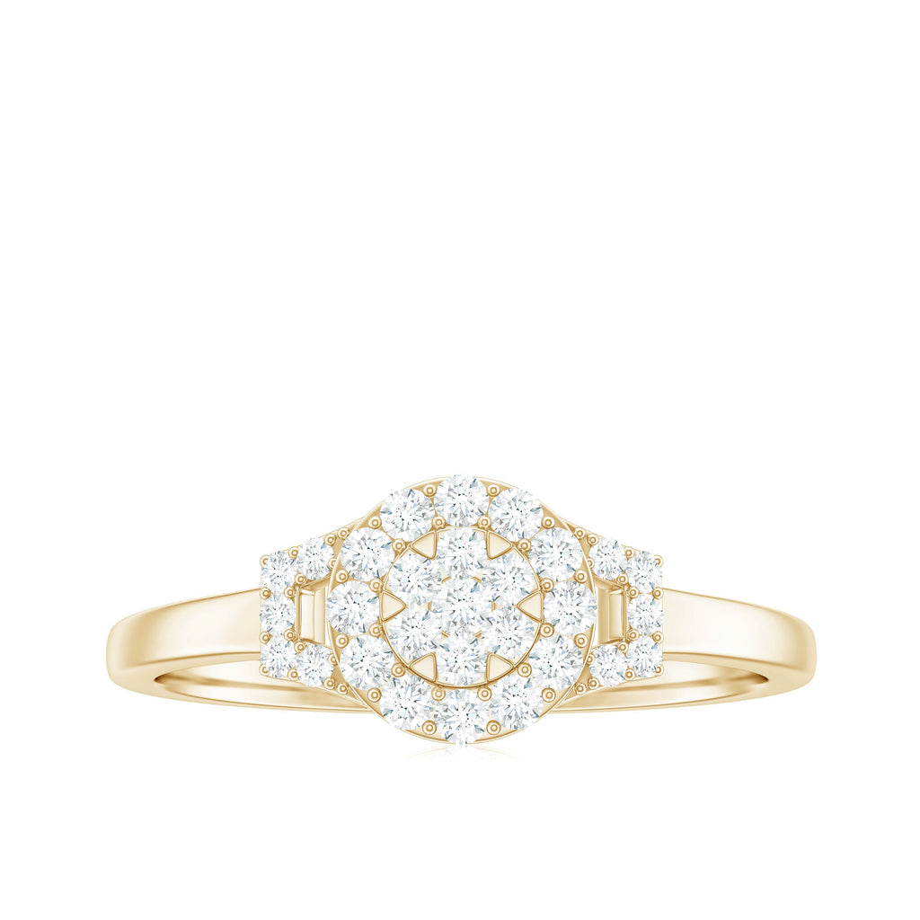 Real Diamond Engagement Ring with Halo