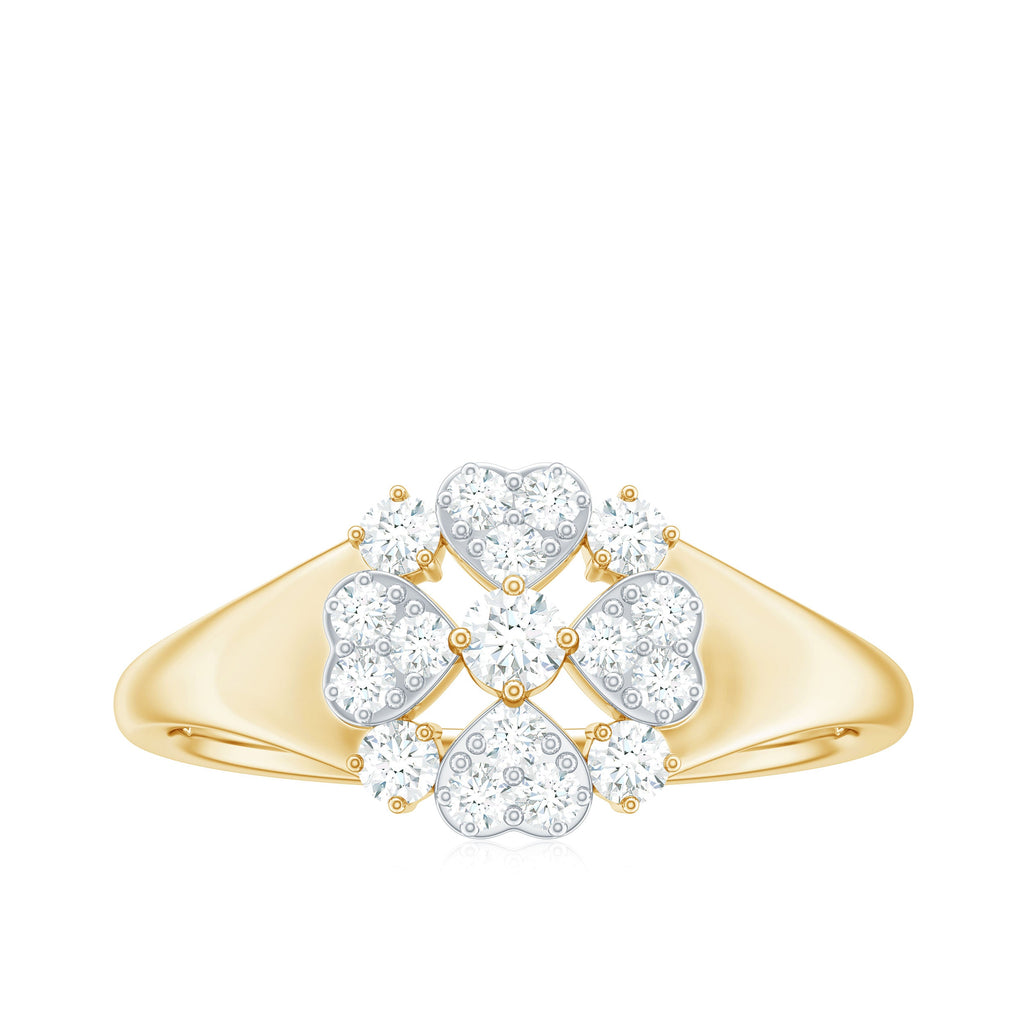 Natural Diamond Flower Engagement Ring in Illusion Set