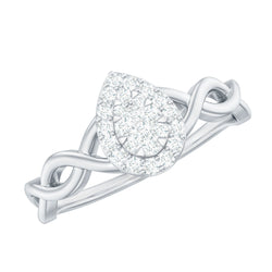Illusion Set Round Diamond Crossover Engagement Ring | Rings | Wiccan Center