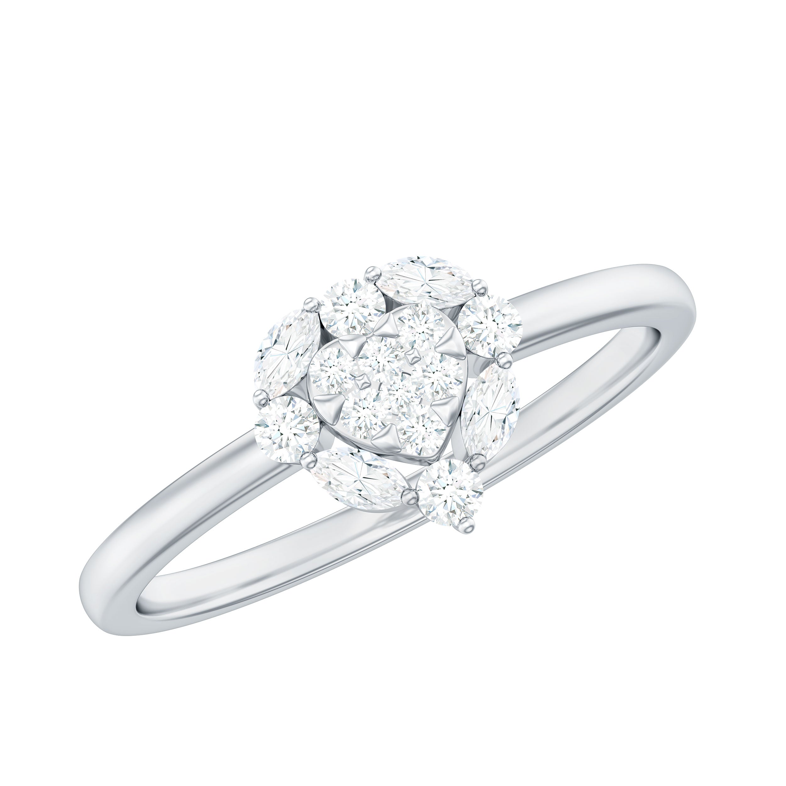 Minimal Diamond Heart Promise Ring for Valentines Day