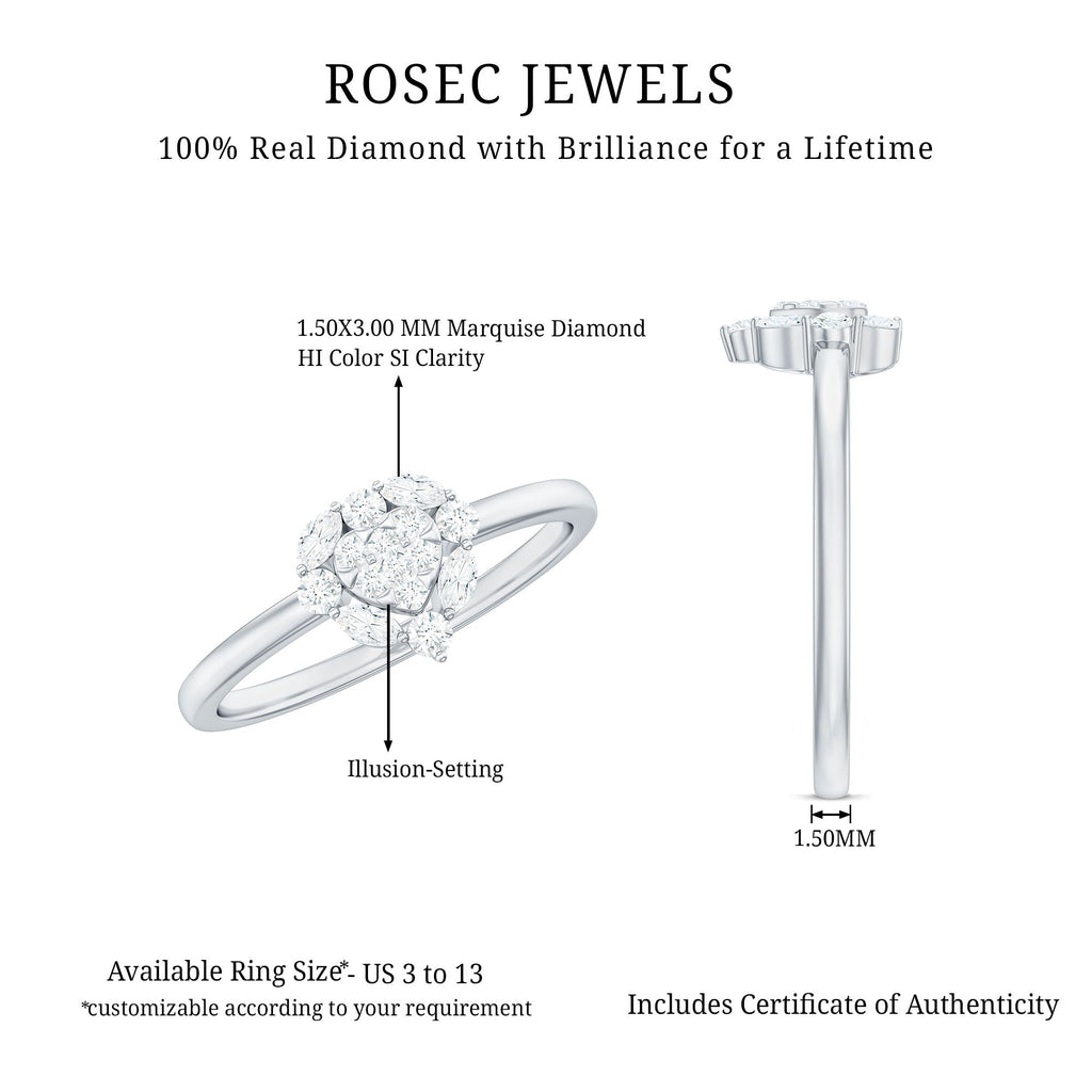 Minimal Diamond Heart Promise Ring for Valentines Day