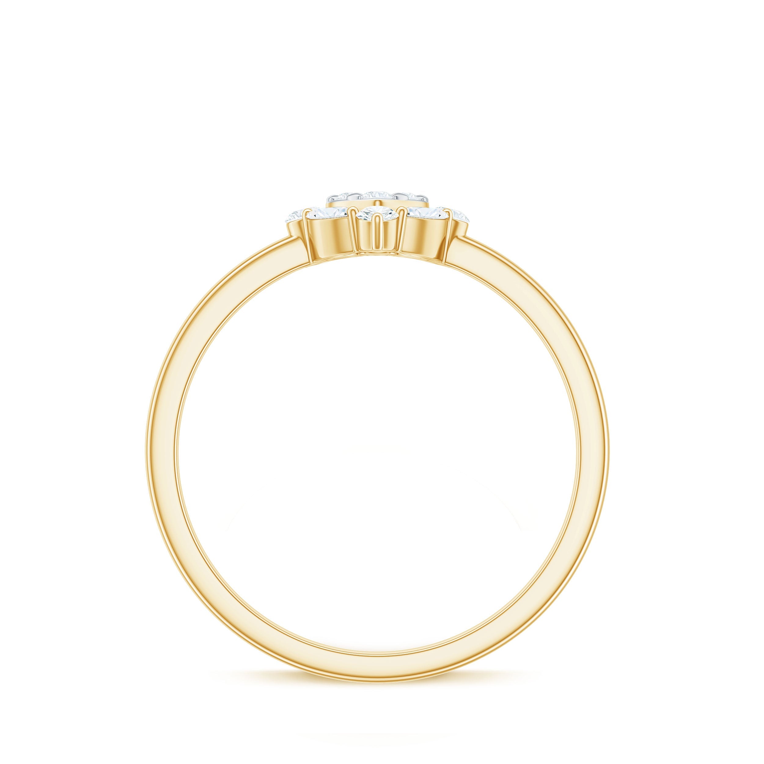 Minimal Diamond Heart Promise Ring for Valentines Day