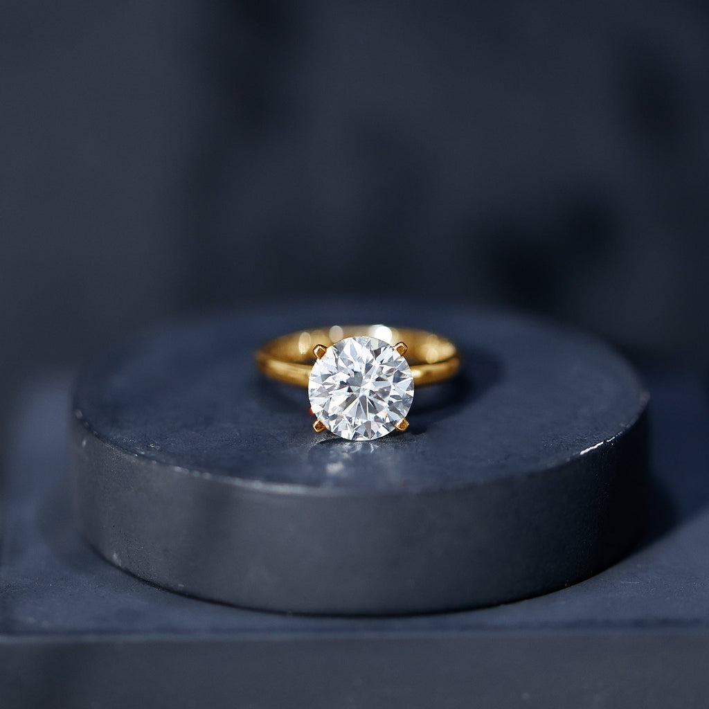 IGI Certified 3 CT Round Lab Grown Diamond Solitaire Engagement Ring
