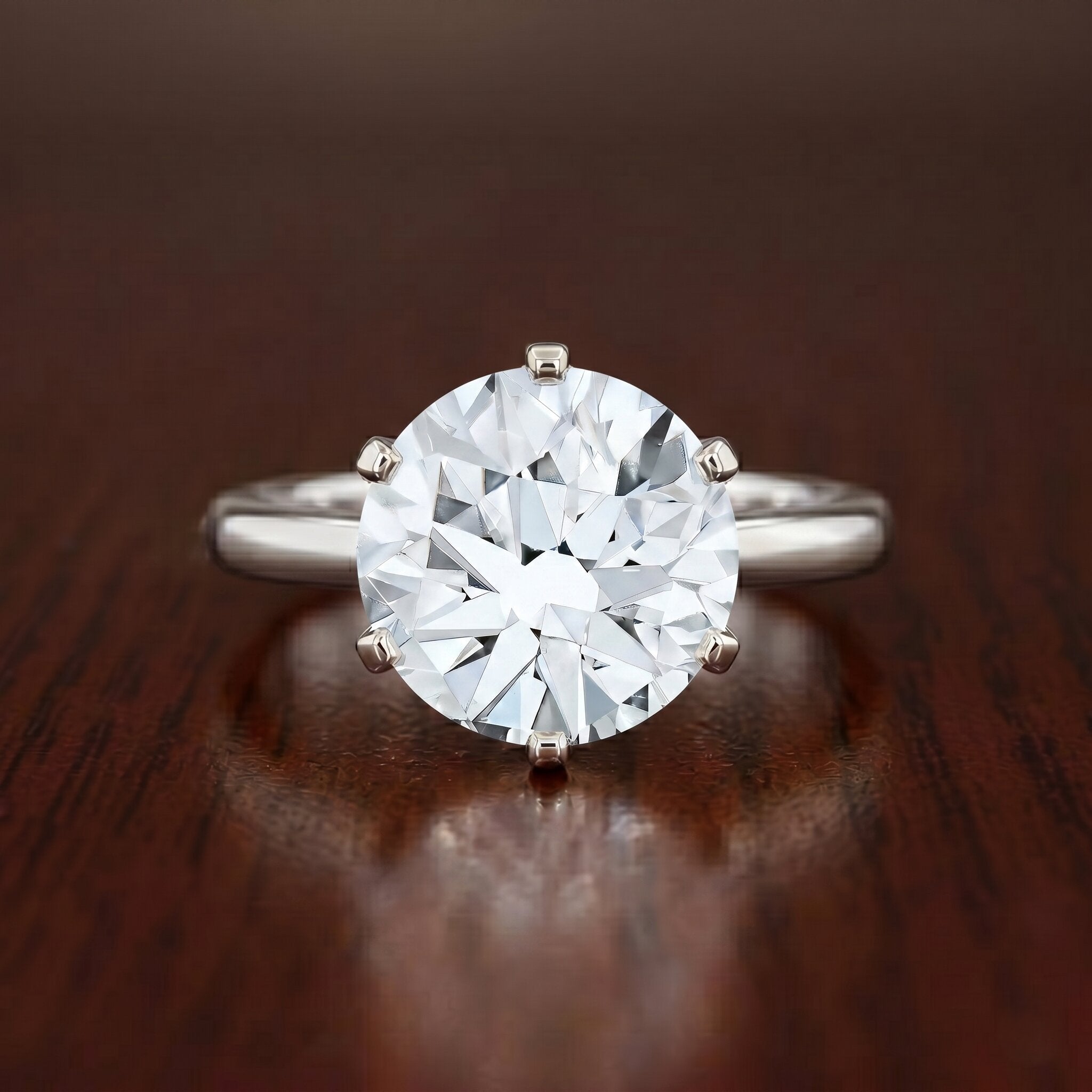 4 Carat Lab Created Diamond Solitaire Engagement Ring with IGI Certificate