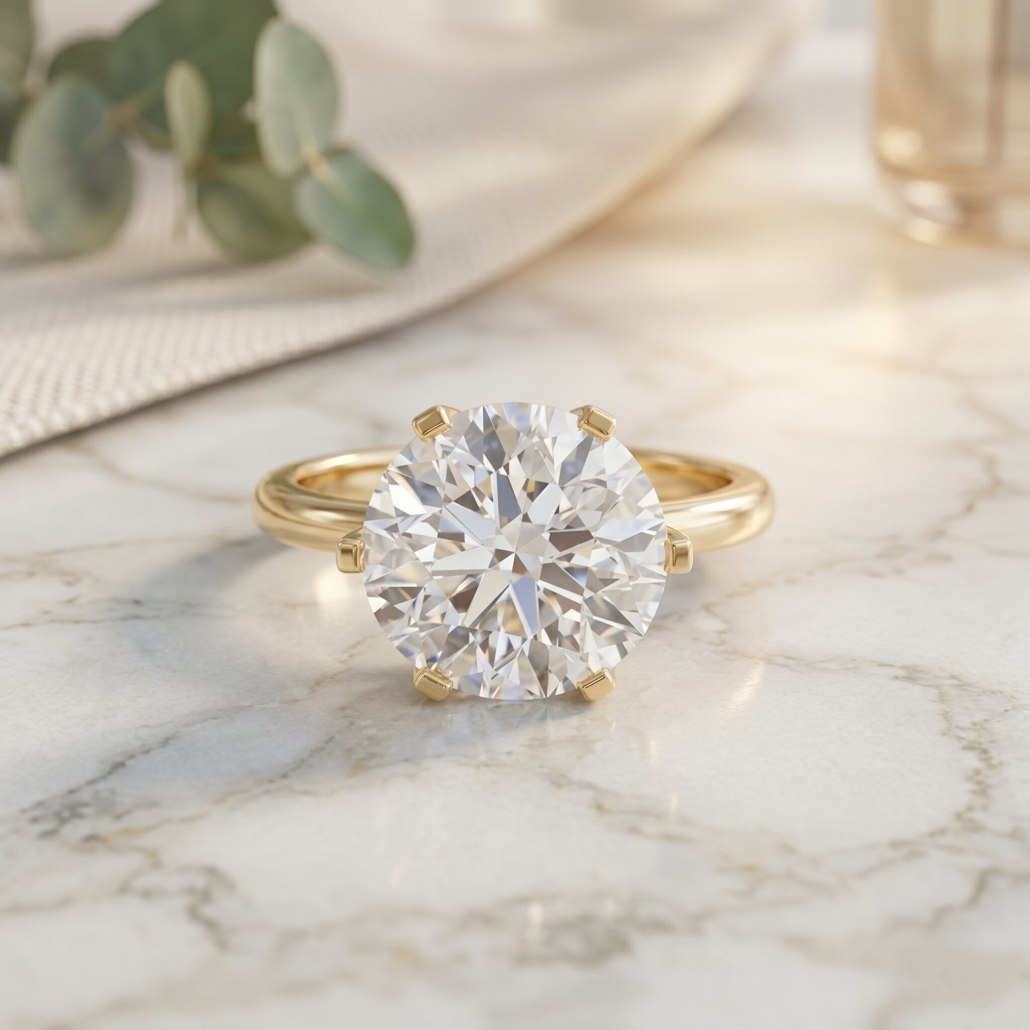 4 Carat Lab Created Diamond Solitaire Engagement Ring with IGI Certificate