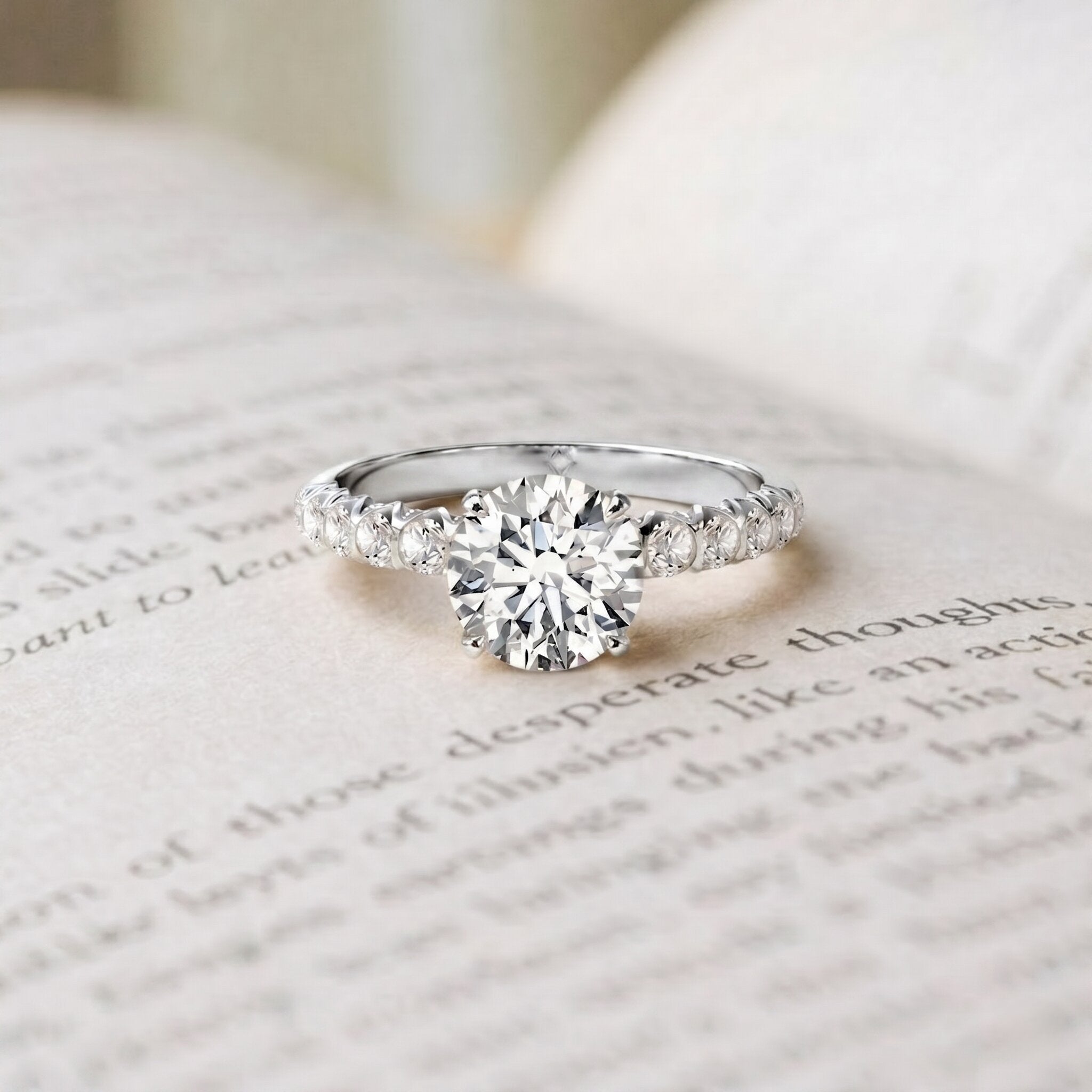 2 Carat Lab Grown Diamond Round Engagement Ring with IGI Certificate