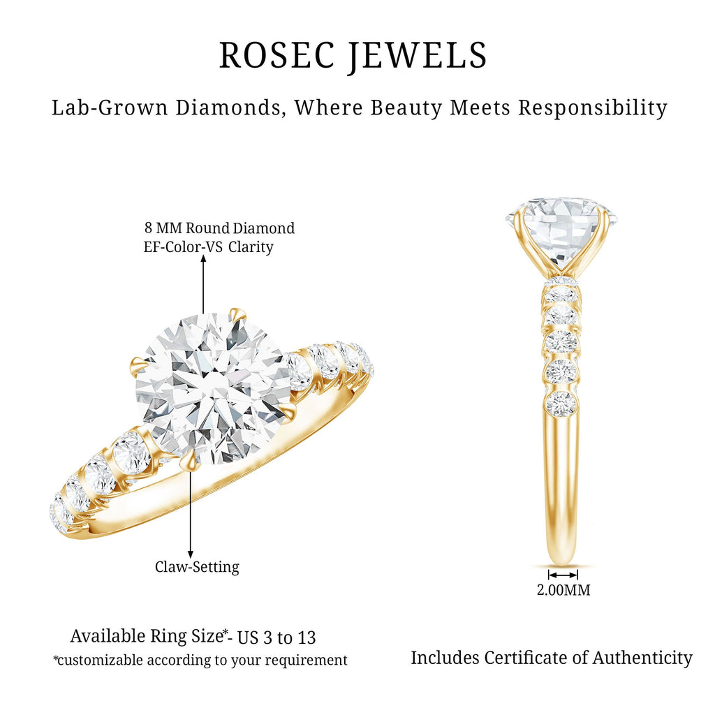 2 Carat Lab Grown Diamond Round Engagement Ring with IGI Certificate
