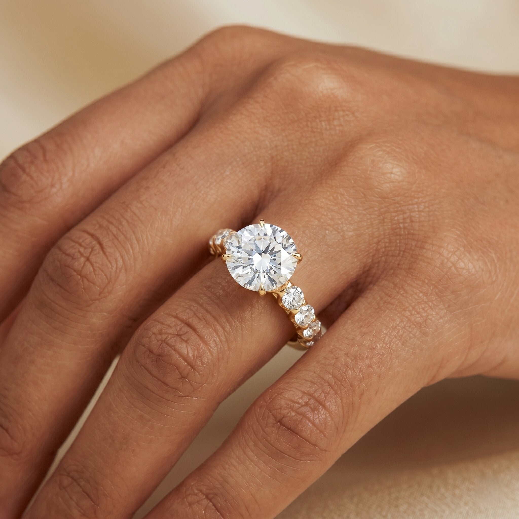 2 Carat Lab Grown Diamond Round Engagement Ring with IGI Certificate
