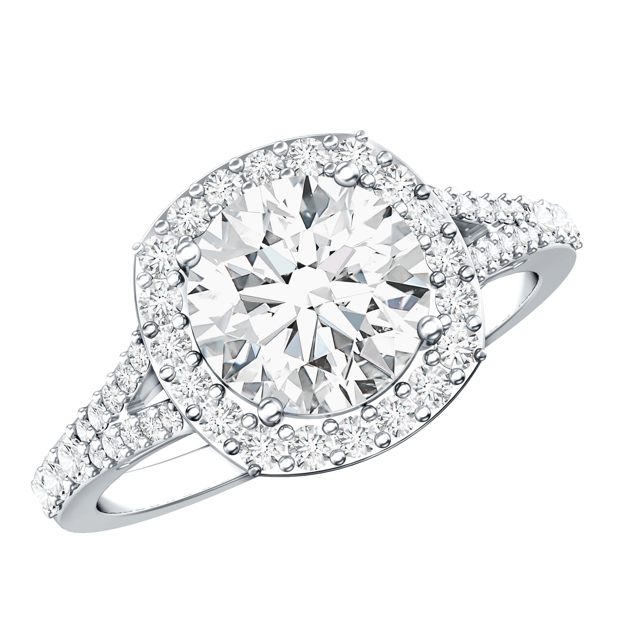 IGI Certified 2 Carat Round Lab Grown Diamond Statement Engagement Ring