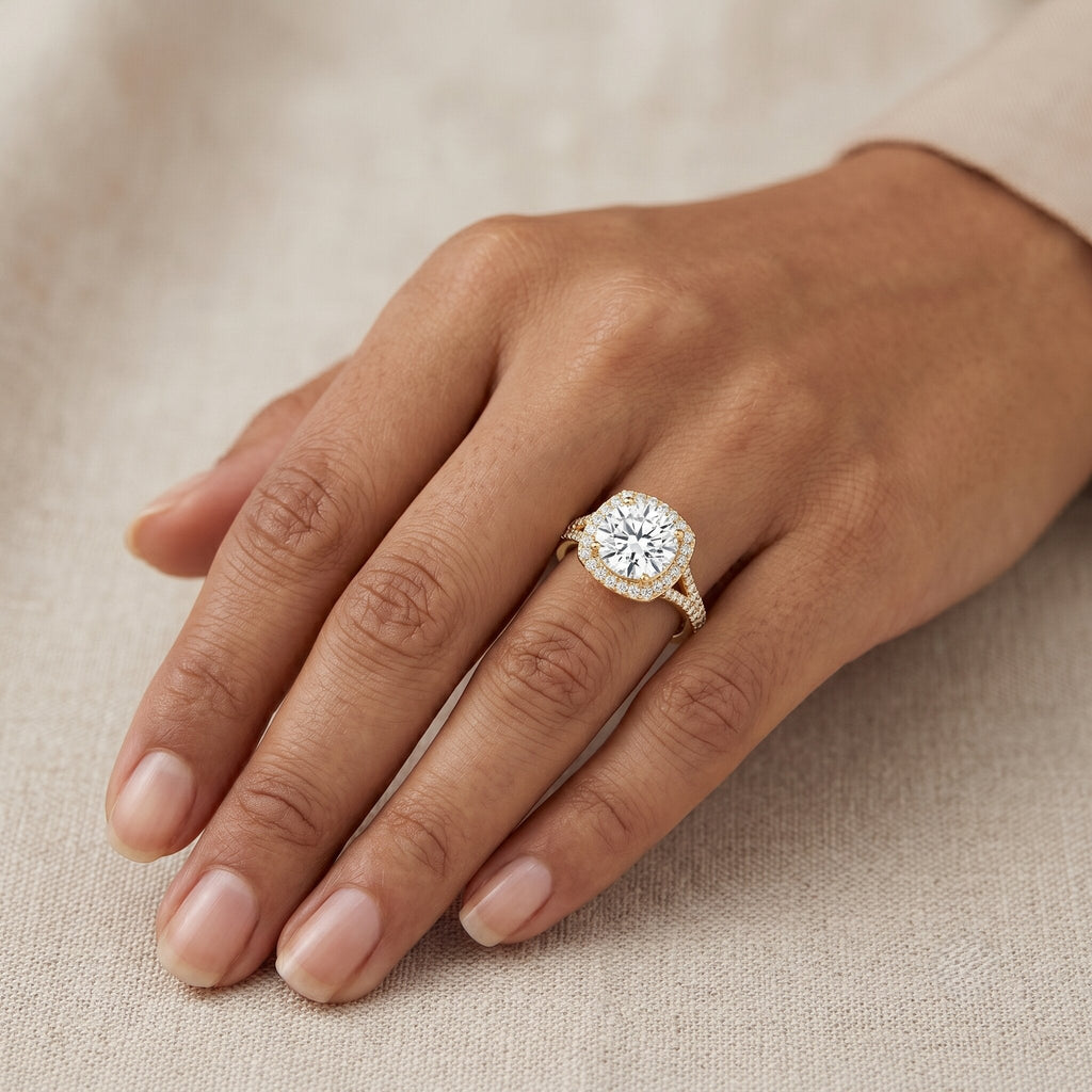 IGI Certified 2 Carat Round Lab Grown Diamond Statement Engagement Ring