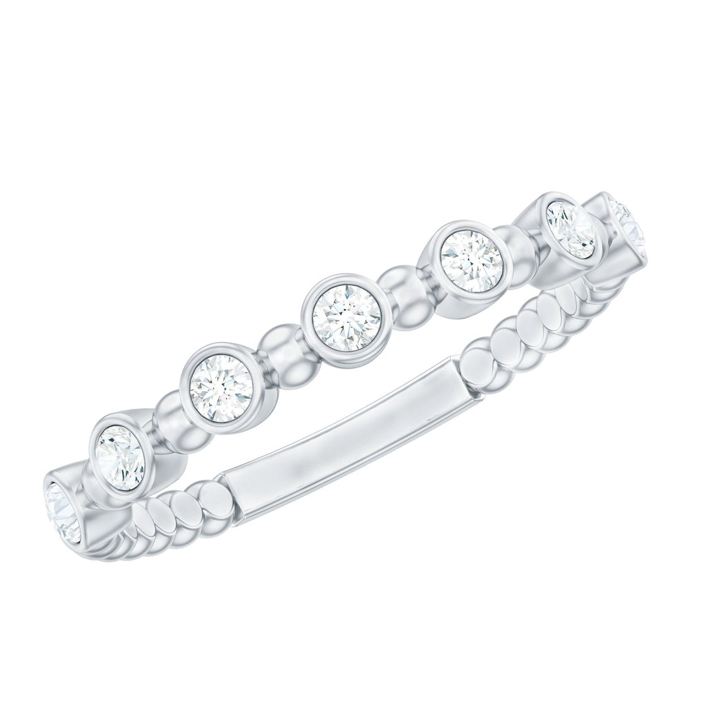 Real Diamond Stackable Eternity Ring with Beaded Details