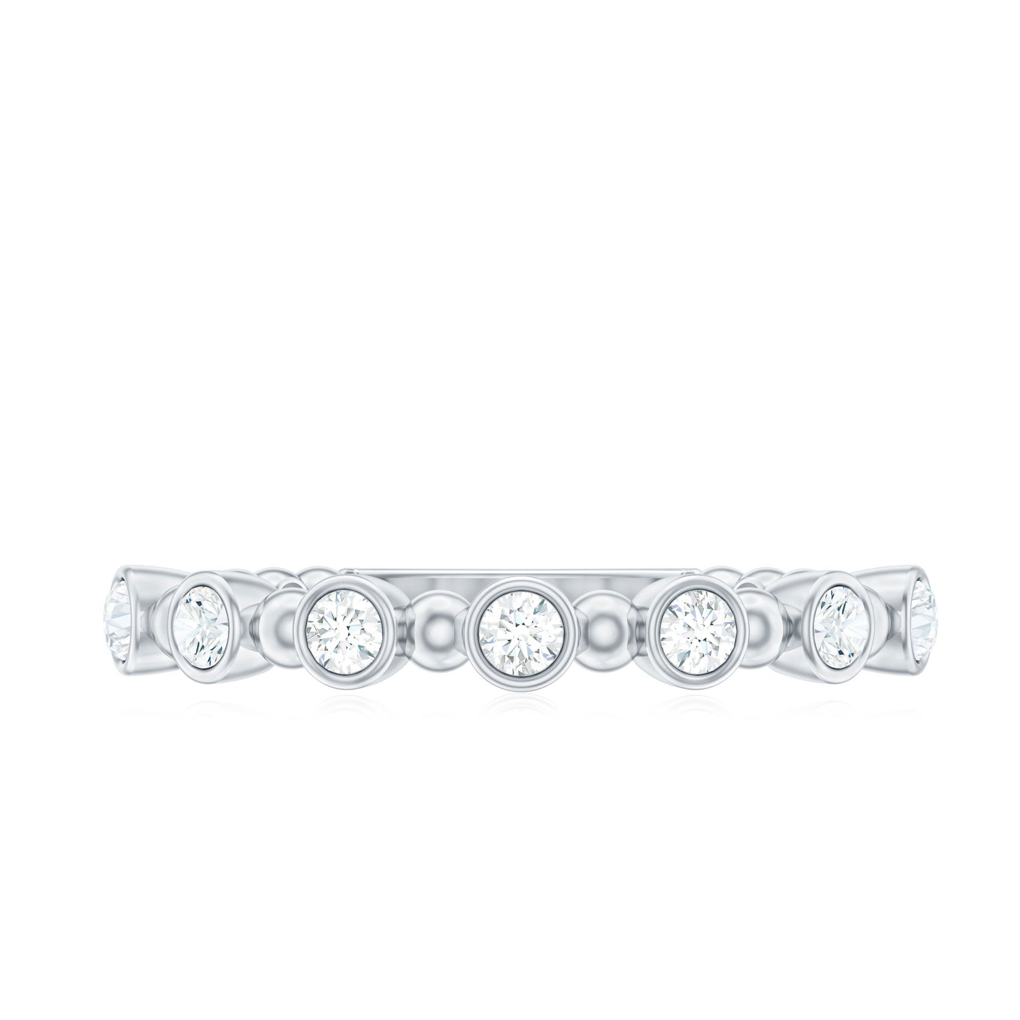 Real Diamond Stackable Eternity Ring with Beaded Details