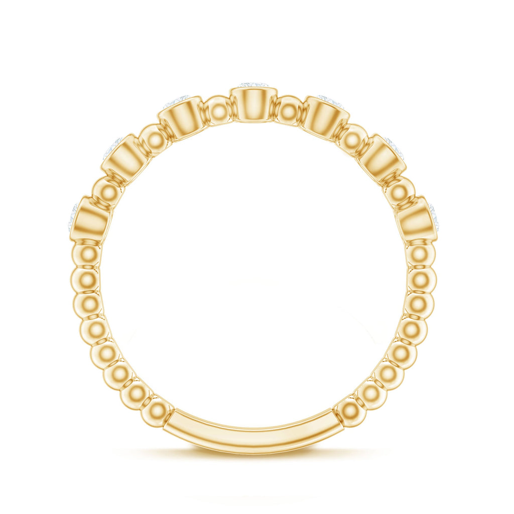 Real Diamond Stackable Eternity Ring with Beaded Details
