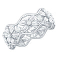 Natural Diamond Flower Wedding Band Ring With Certificate
