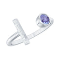 Contemporary Tanzanite Diamond Ring in Cuff Style