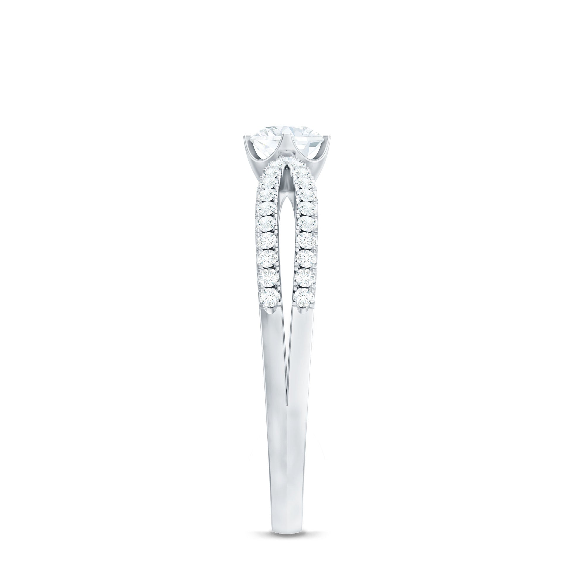 Diamond Solitaire Engagement Ring With Split Shank