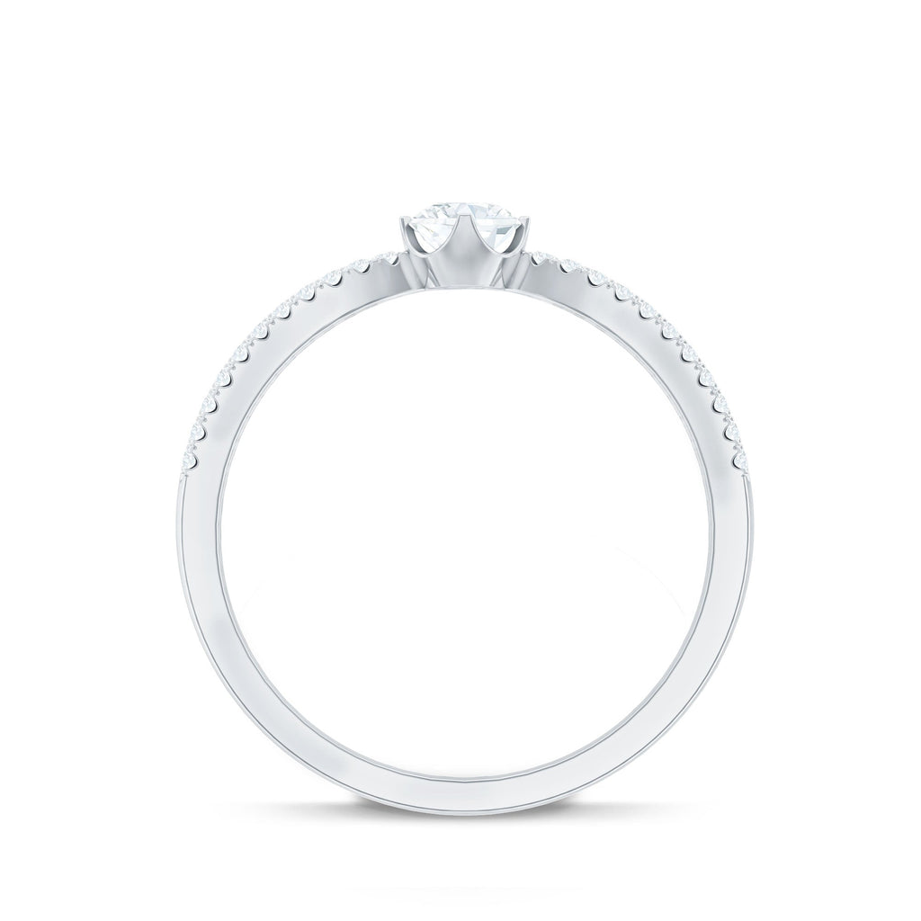 Diamond Solitaire Engagement Ring With Split Shank