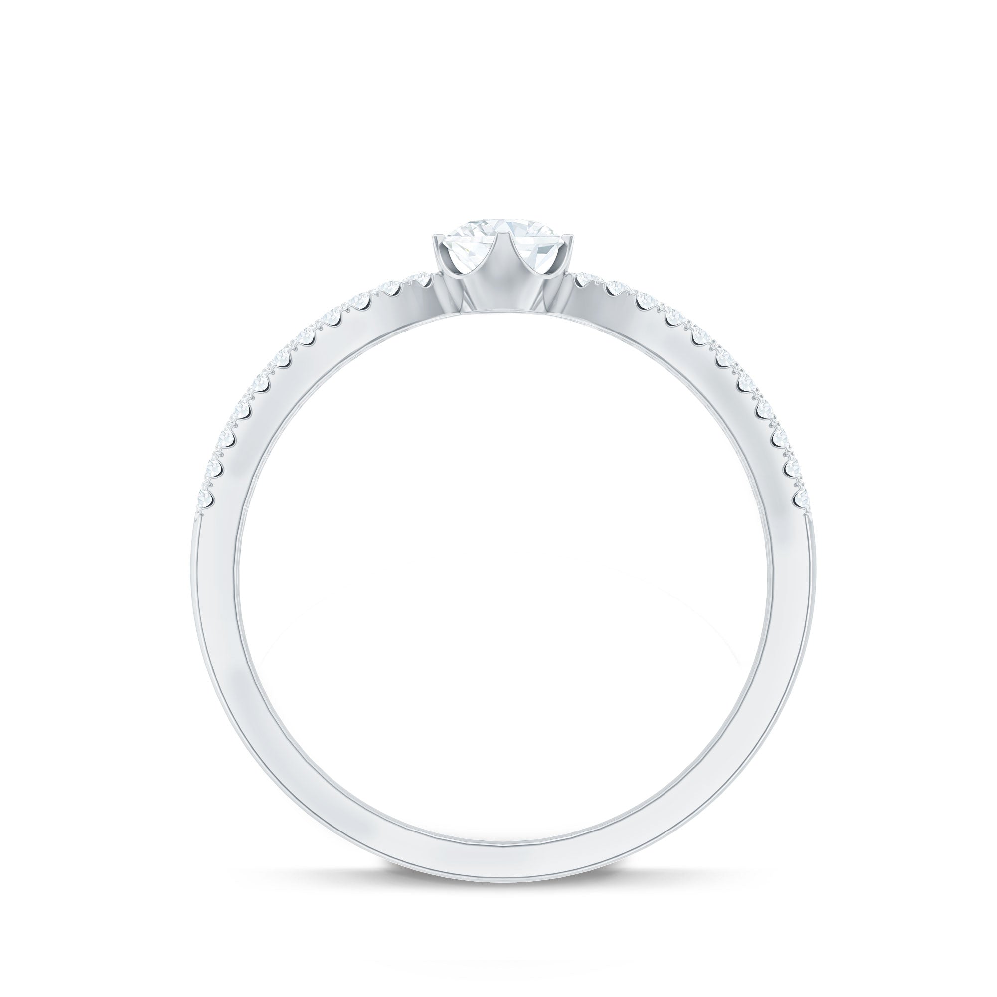 Diamond Solitaire Engagement Ring With Split Shank