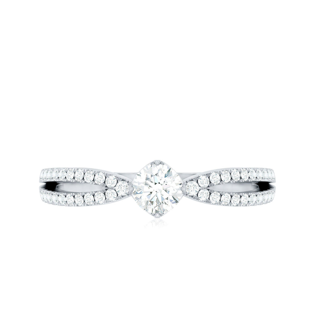 Diamond Solitaire Engagement Ring With Split Shank