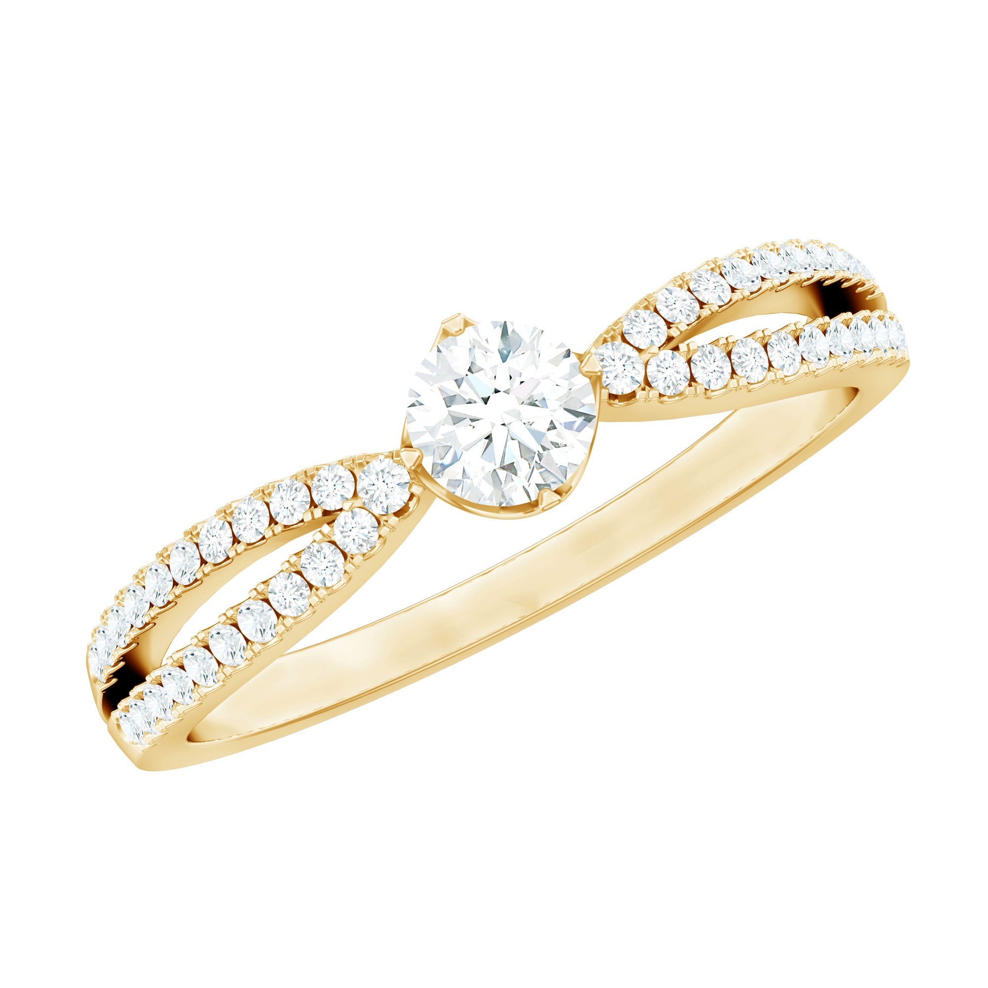 Diamond Solitaire Engagement Ring With Split Shank | Rings | Wiccan Center