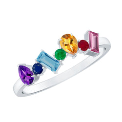 Natural Multi Gemstone Promise Ring for Women | Rings | Wiccan Center