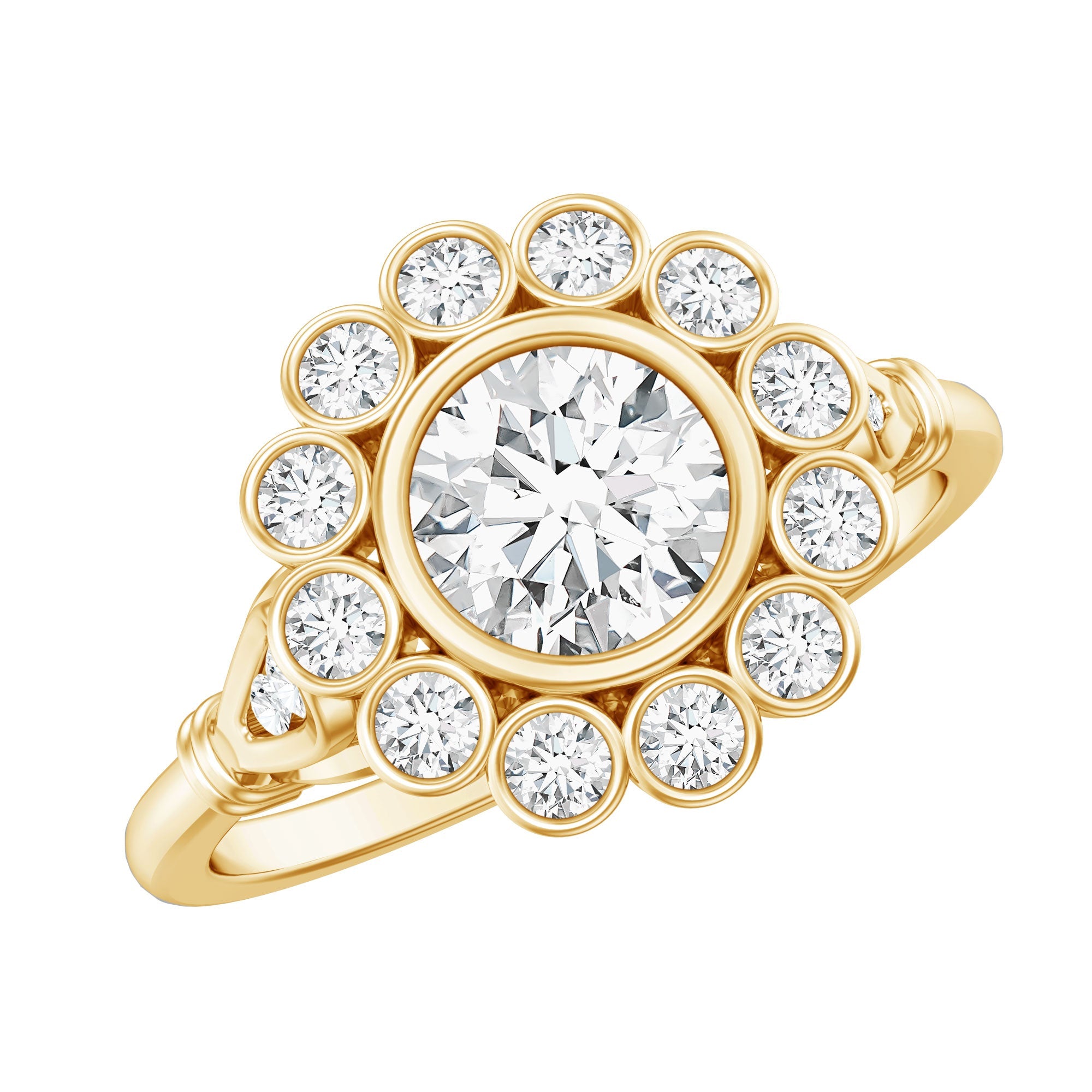 Certified Moissanite Bezel Set Engagement Ring | Rings | Wiccan Center
