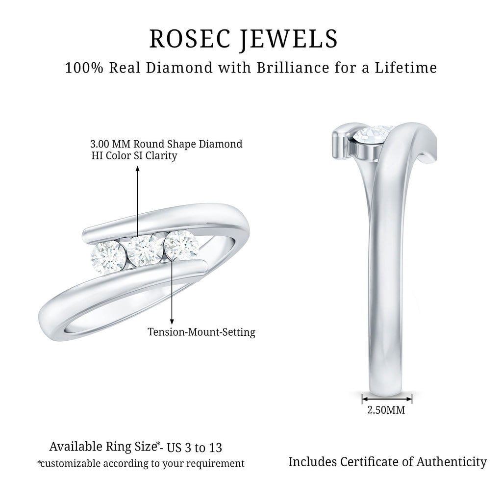 Certified Diamond Three Stone Promise Ring