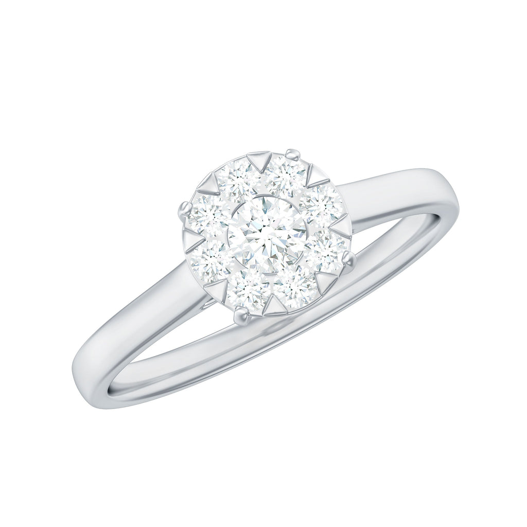 Natural Diamond Promise Ring in Illusion Set