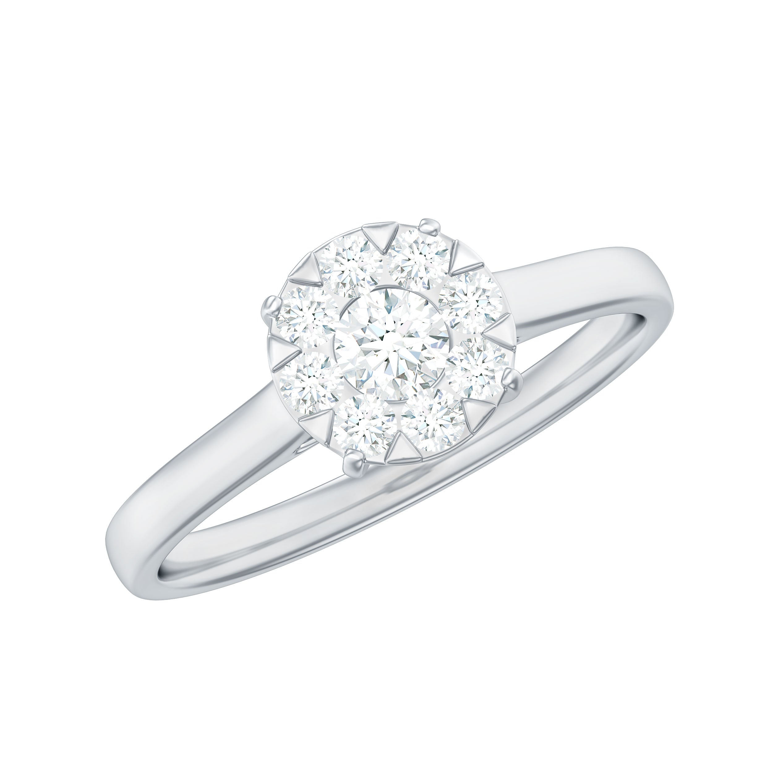 Natural Diamond Promise Ring in Illusion Set