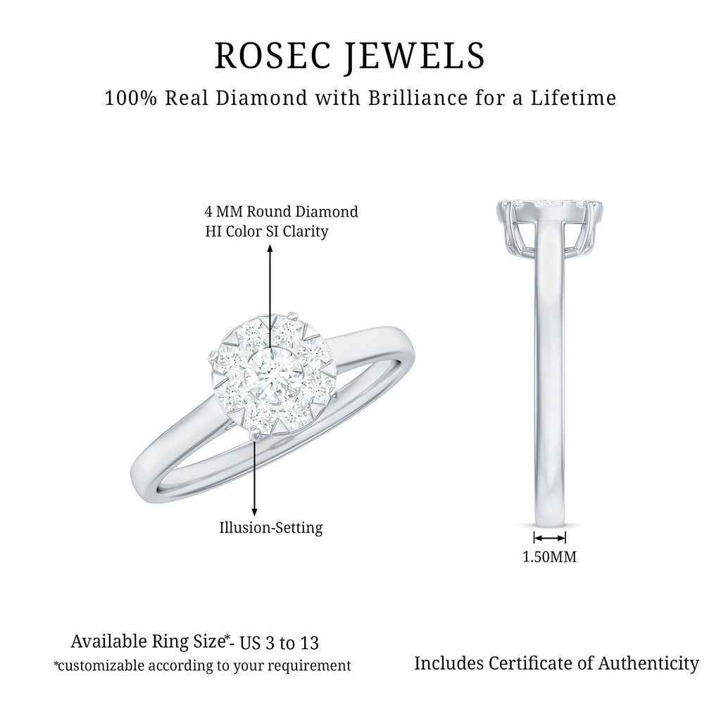 Natural Diamond Promise Ring in Illusion Set