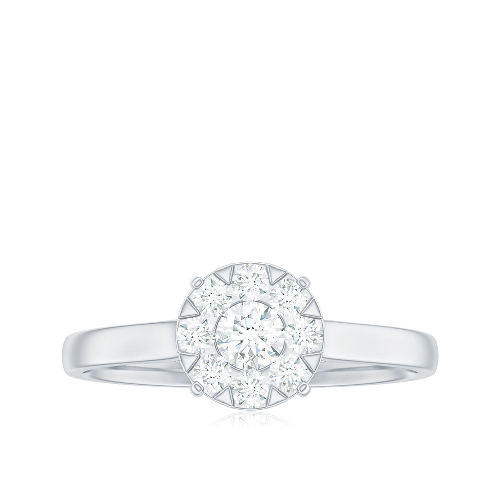 Natural Diamond Promise Ring in Illusion Set