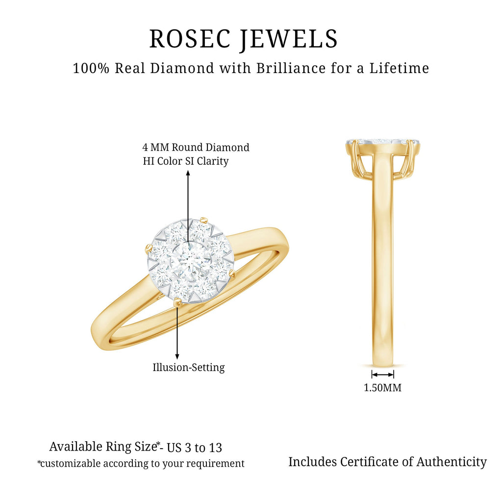 Natural Diamond Promise Ring in Illusion Set