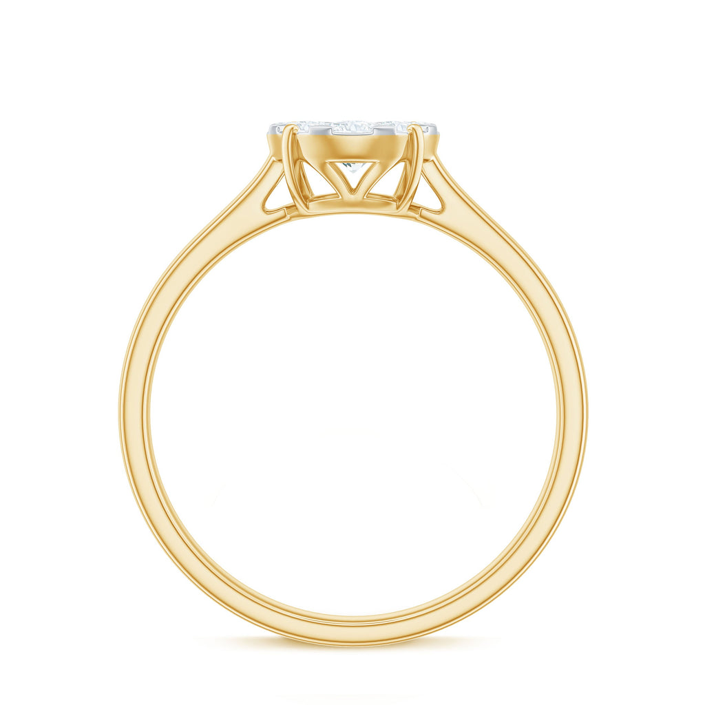 Natural Diamond Promise Ring in Illusion Set