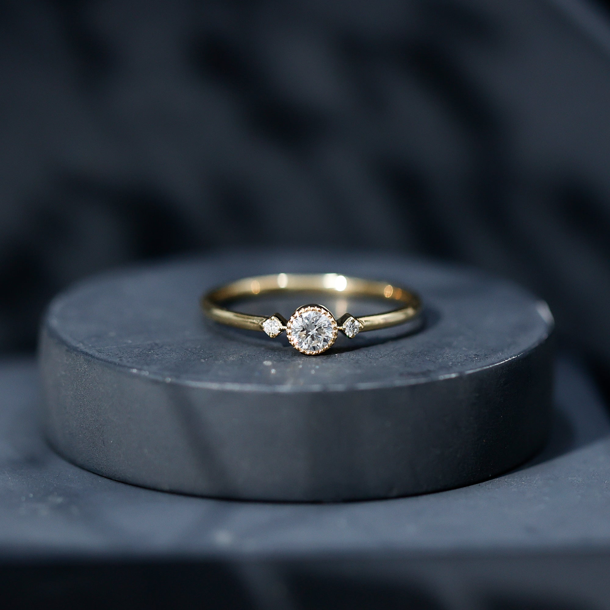 Minimal Diamond Promise Ring in Bezel Setting