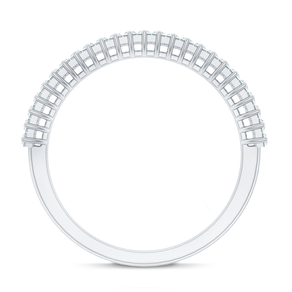 Natural Baguette Diamond Half Eternity Ring for Anniversary
