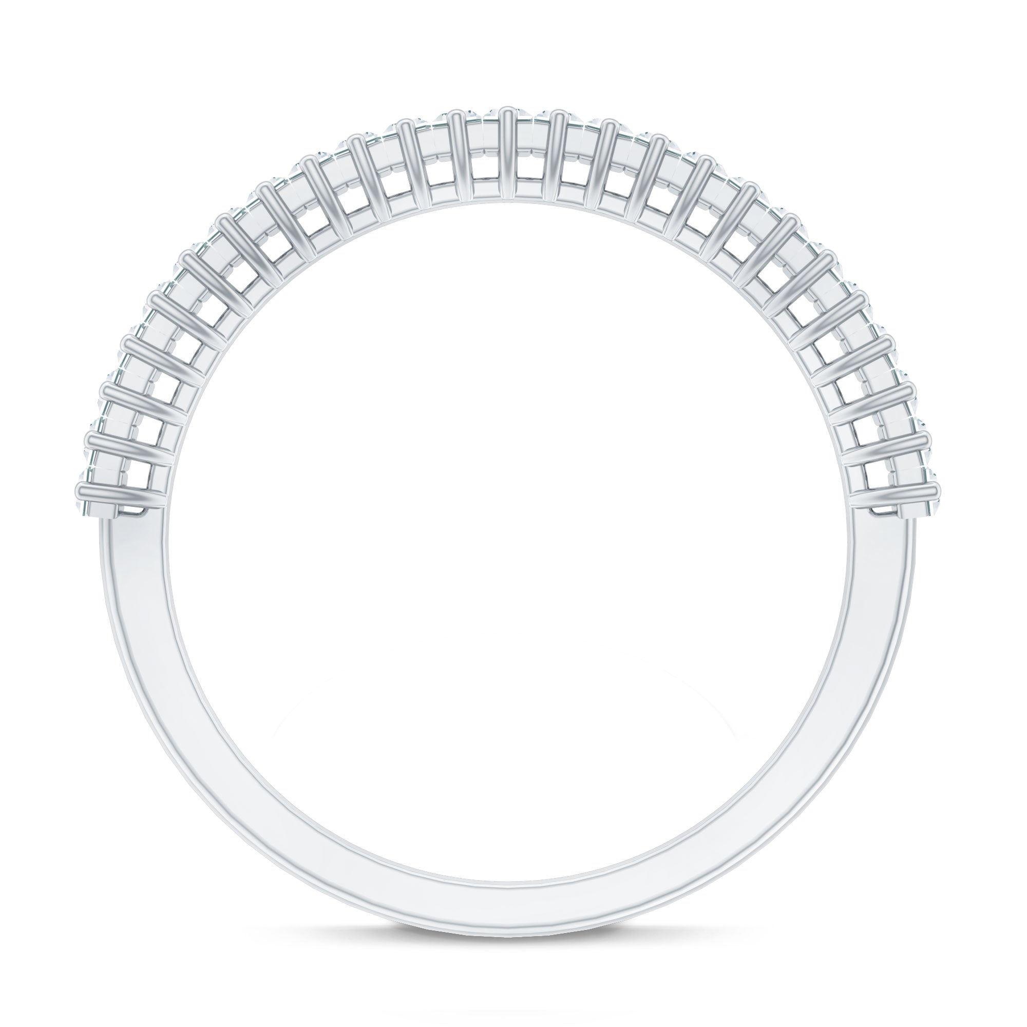 Natural Baguette Diamond Half Eternity Ring for Anniversary