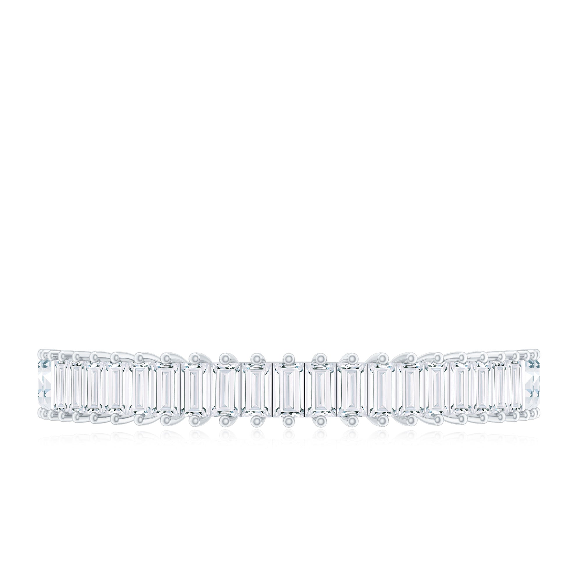 Natural Baguette Diamond Half Eternity Ring for Anniversary