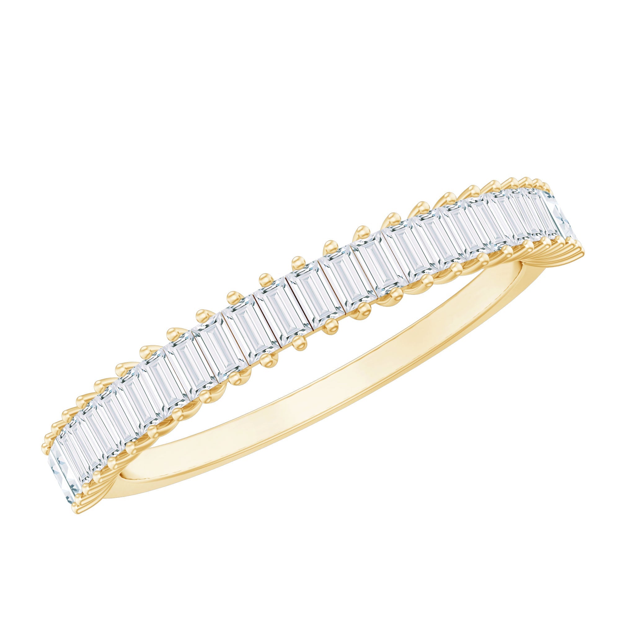 Natural Baguette Diamond Half Eternity Ring for Anniversary | Rings | Wiccan Center