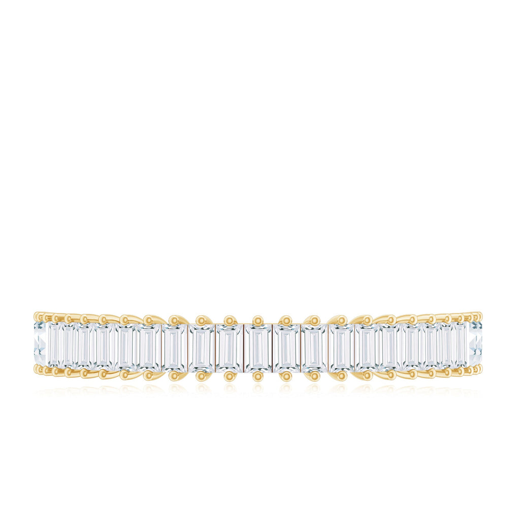 Natural Baguette Diamond Half Eternity Ring for Anniversary