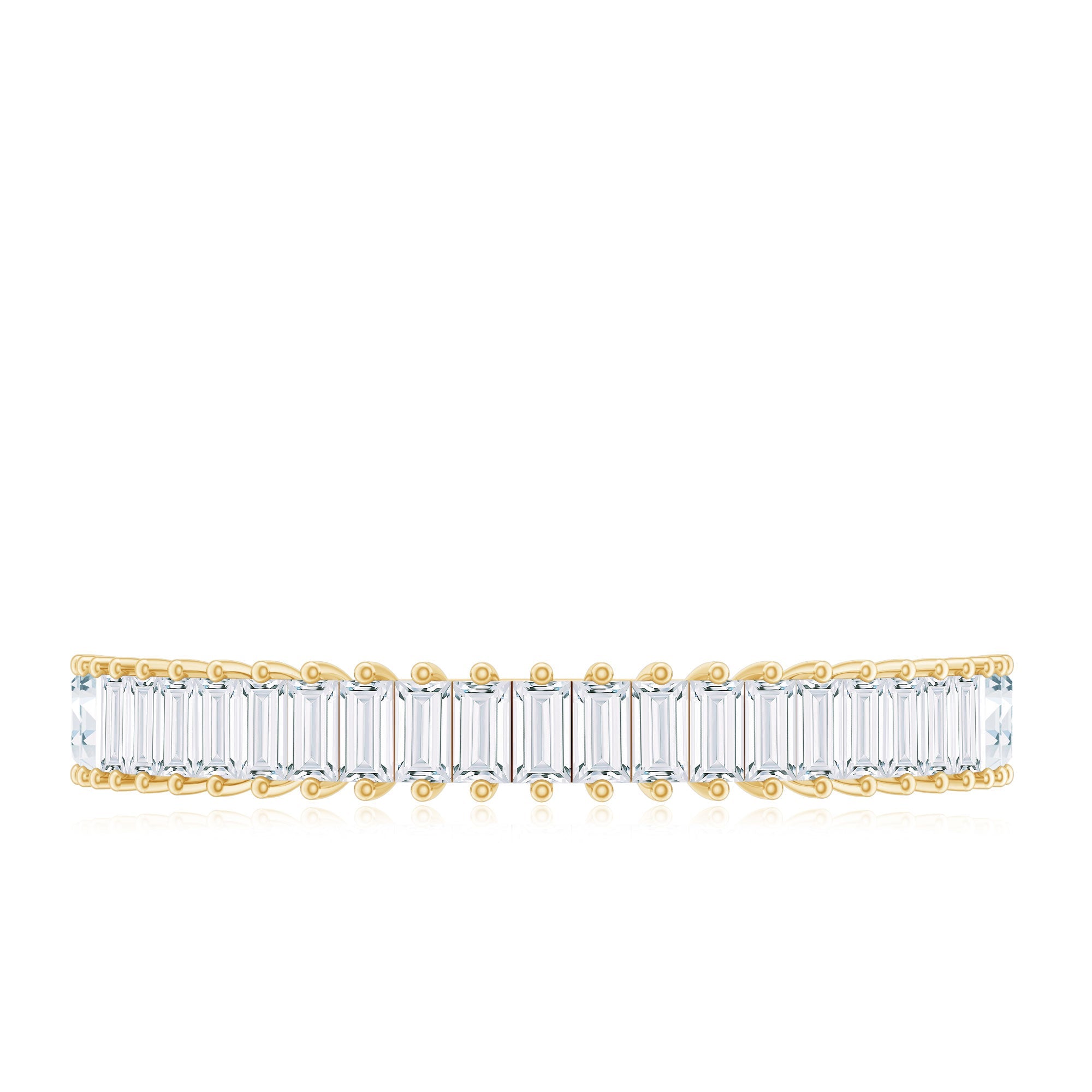 Natural Baguette Diamond Half Eternity Ring for Anniversary