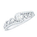 Vintage Style Diamond Engagement Ring with Bypass Shank