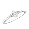 Real Diamond 3 Stone Promise Ring for Valentines