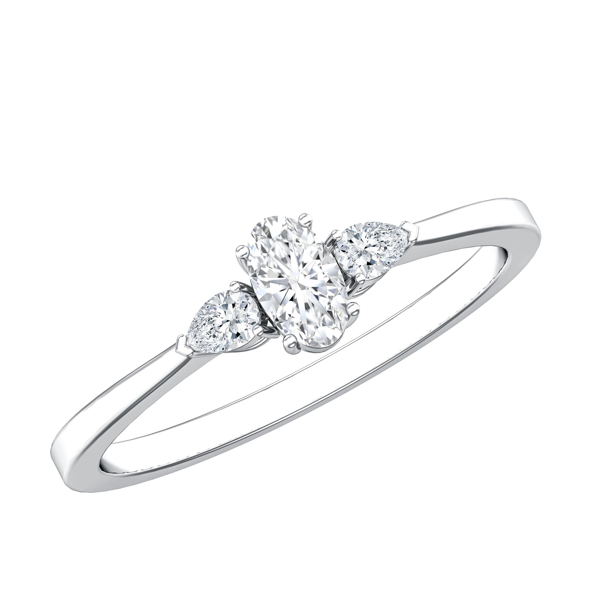 Real Diamond 3 Stone Promise Ring for Valentines