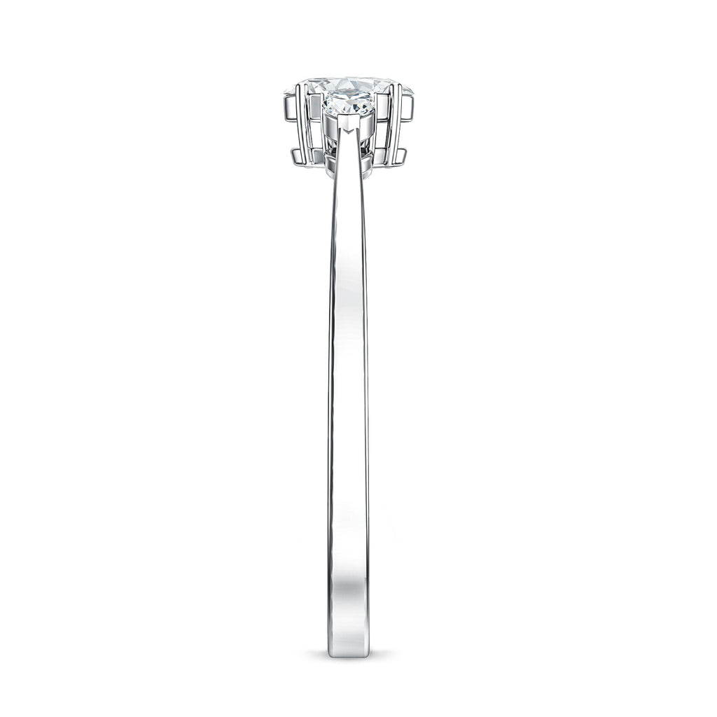 Real Diamond 3 Stone Promise Ring for Valentines
