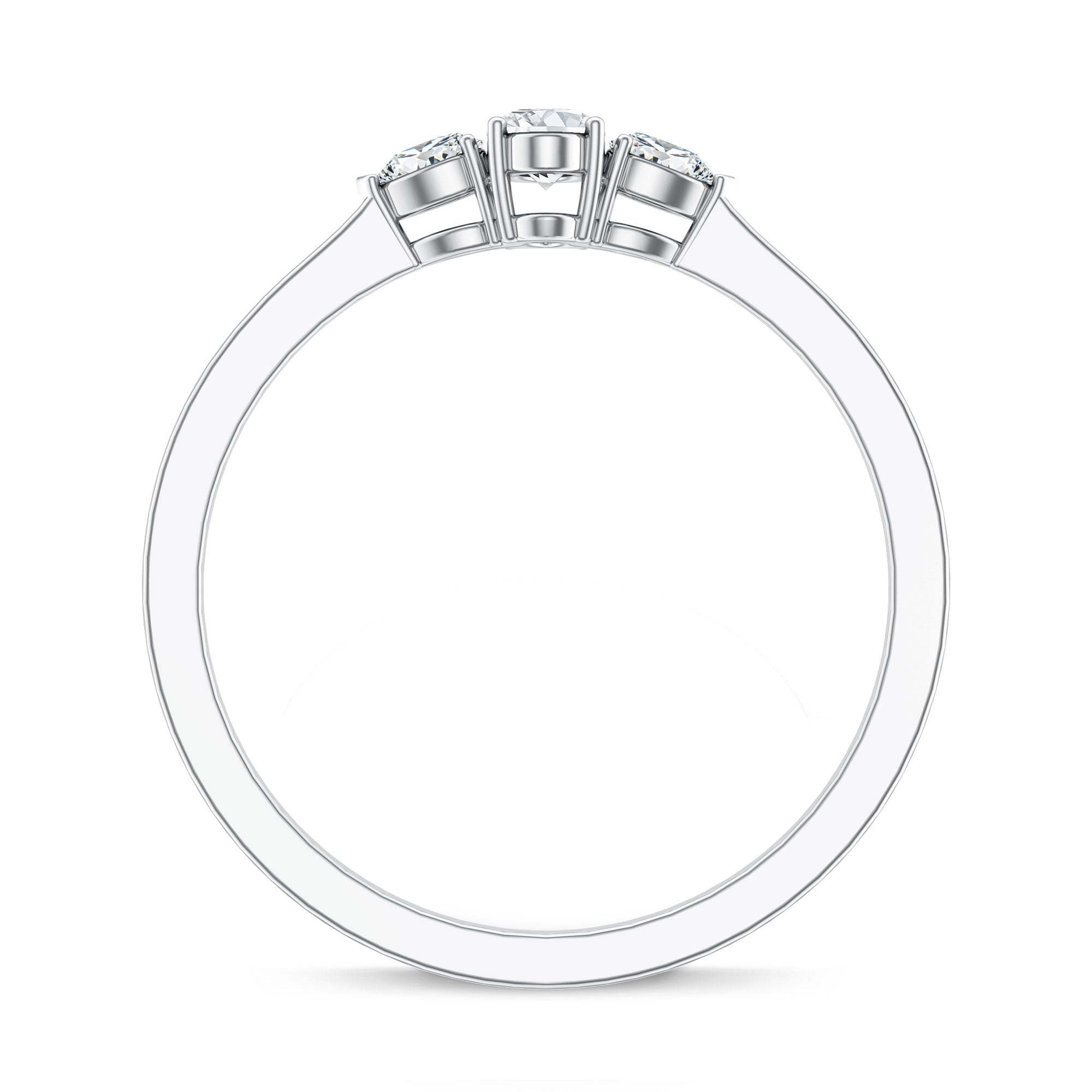 Real Diamond 3 Stone Promise Ring for Valentines