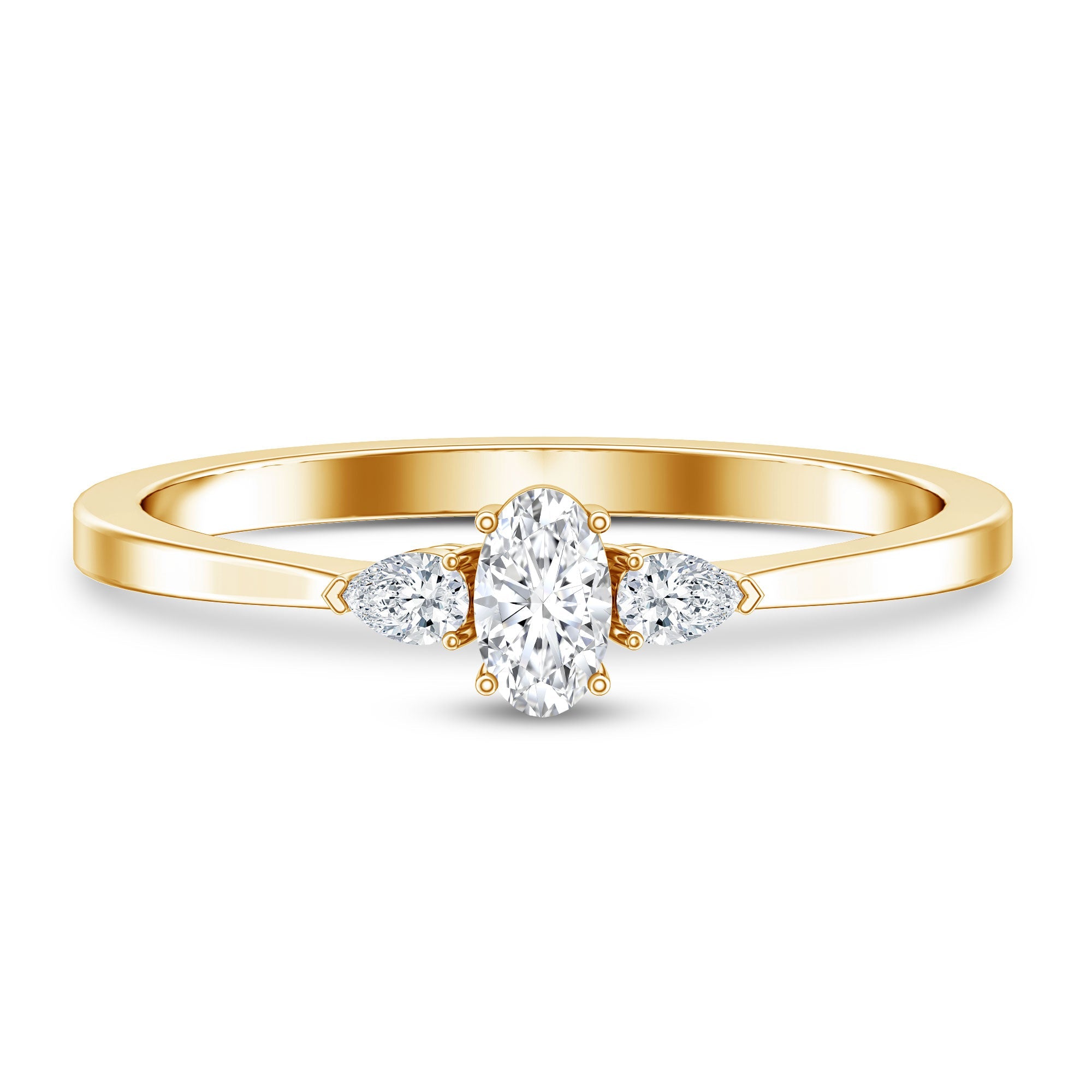 Real Diamond 3 Stone Promise Ring for Valentines