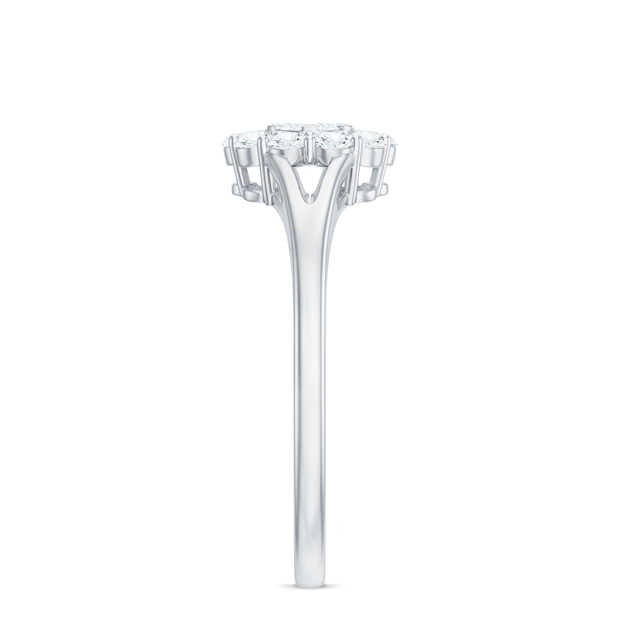 Certified Real Diamond Cluster Ring with Halo