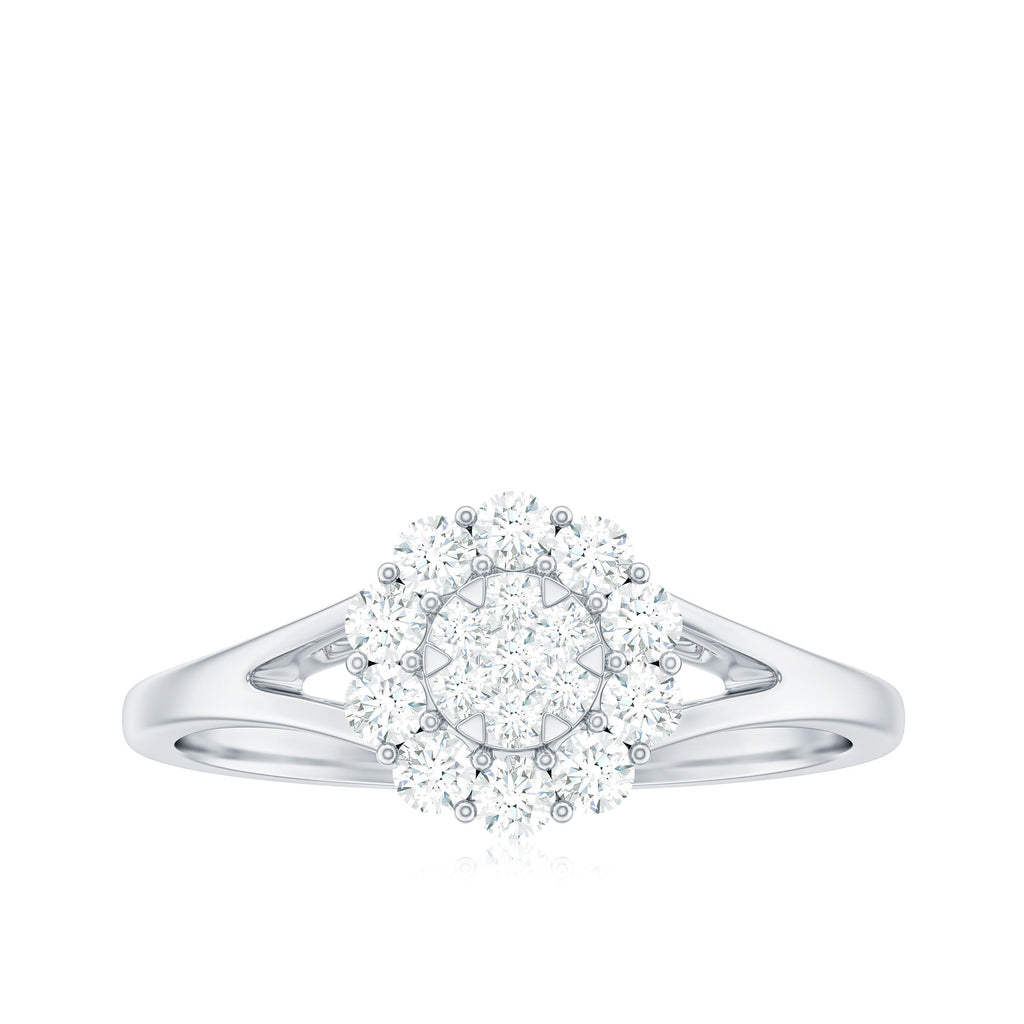 Certified Real Diamond Cluster Ring with Halo