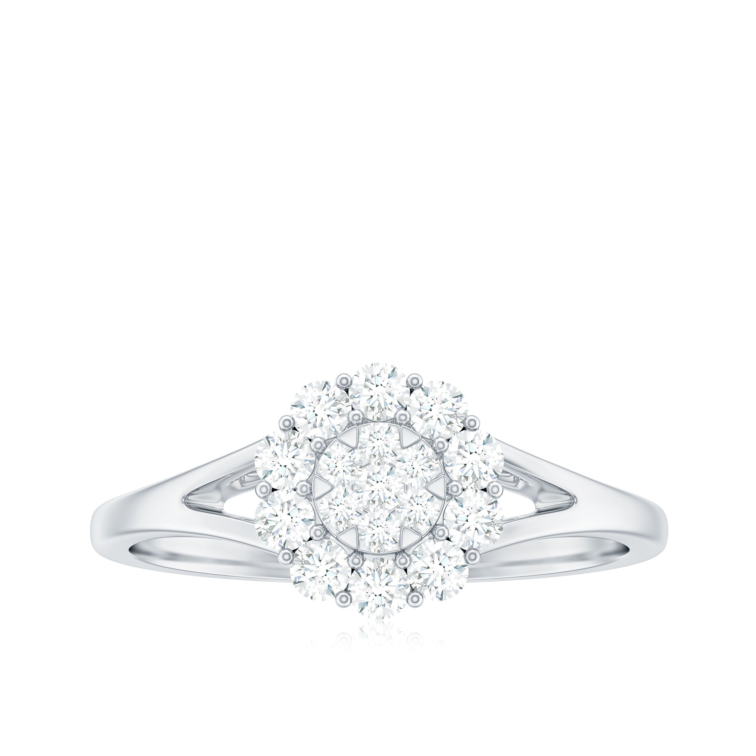 Certified Real Diamond Cluster Ring with Halo